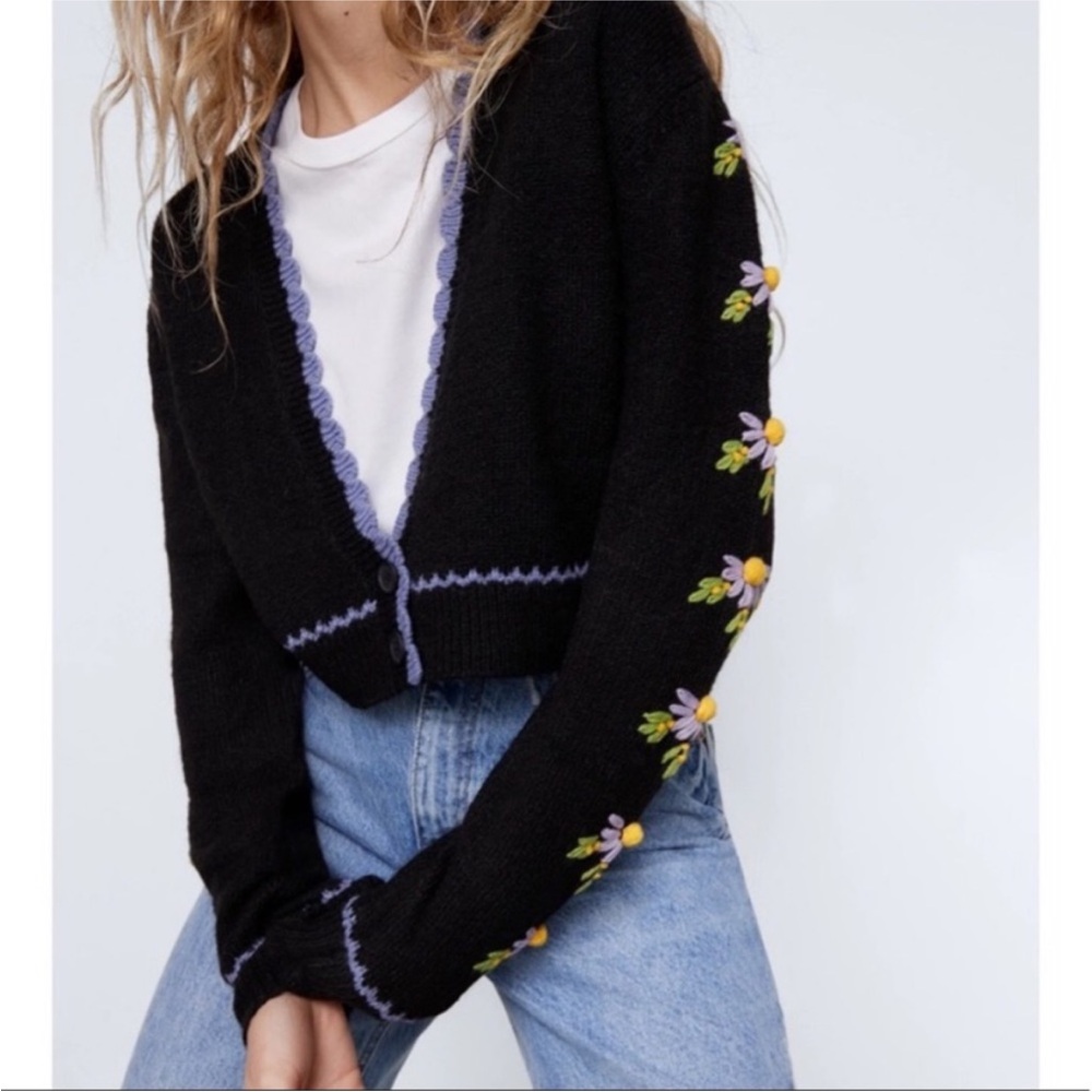 Zara Embroidered Knit Cardigan - Picture 6 of 6